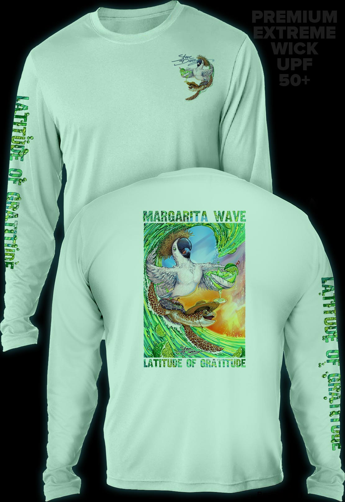 "Margarita Wave" Men's Extreme Wick Long Sleeve Performance Shirt ᴜᴘꜰ-ᴛᴇᴇ